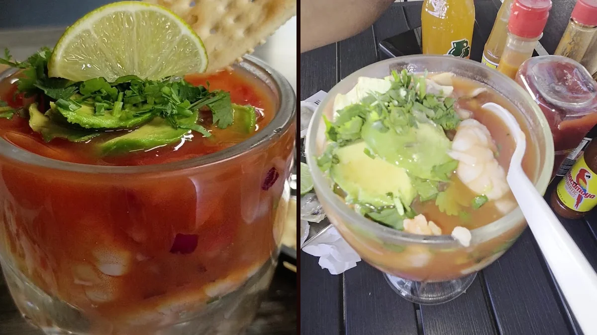 Fresh seafood dishes served for lunch.